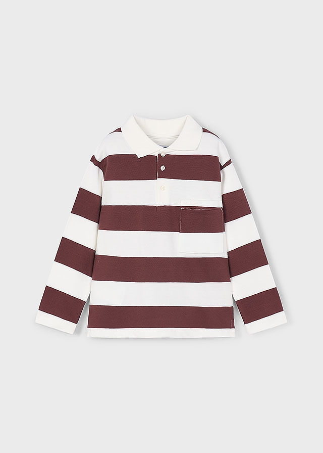 Джемпер, POLO в бордову смугу, Білий, Mayoral Іспанія, 26OZ