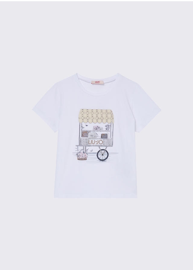 Футболка, Білий, LIU JO Італія, 26VL
