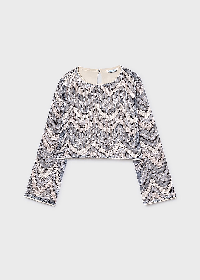 Блуза, в паєтках, Синій, Mayoral Іспанія, 26OZ