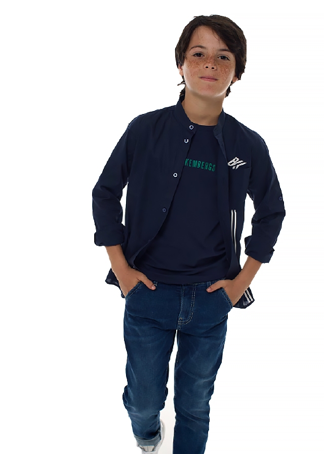 Сорочка, довгий рукав, Темно-синій, Bikkembergs Італія, 25VL