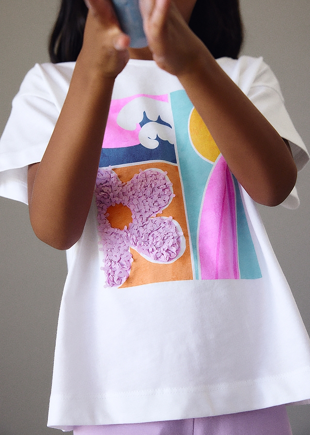 Комплект, Футболка біла + легінси, Бузковий, Mayoral Іспанія, 26VL