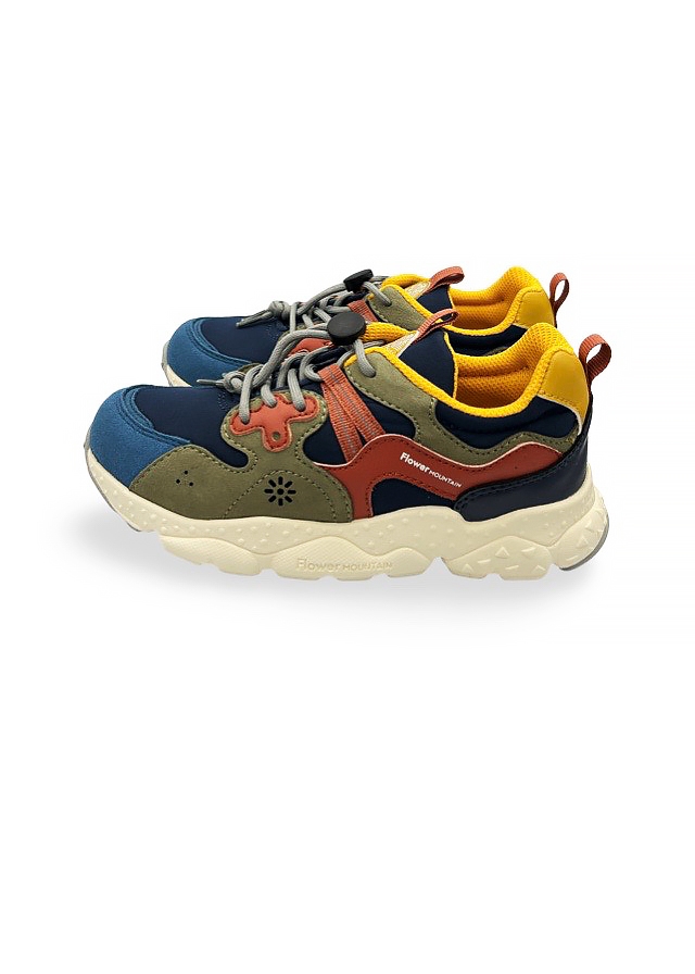Кросівки, (зелені, коричневі вставки), Синій, Flower Mountain Італія, 25OZ