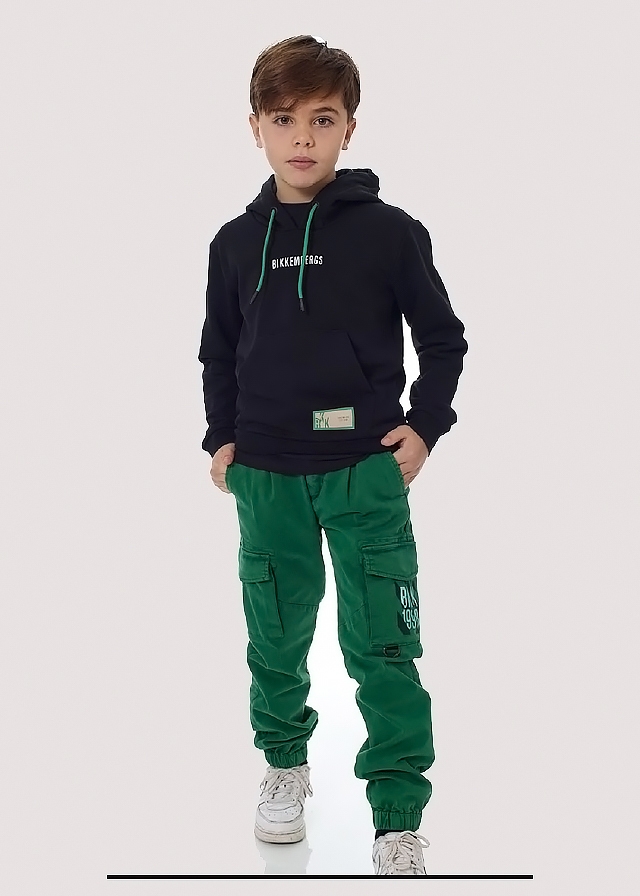 Пуловер, з капюшоном, тринитка, Чорний, Bikkembergs Італія, 25OZ