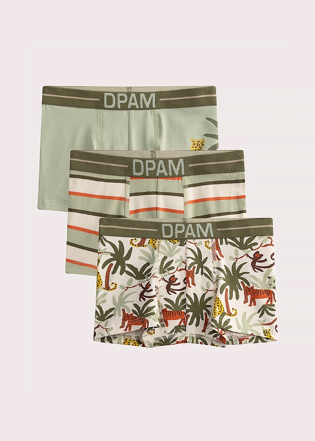 Білизна, Труси 3 шт., Зелений, Du pareil au meme Франція, 25VL