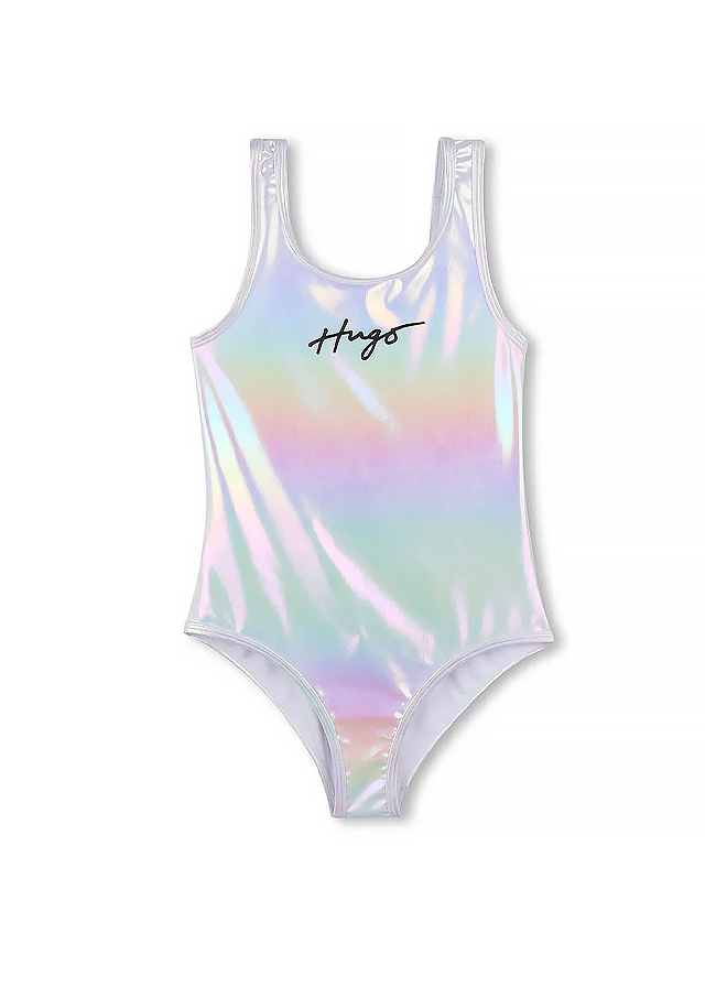 Купальник, Суцільний з голографічним ефектом, Білий, HUGO Німеччина, 25VL