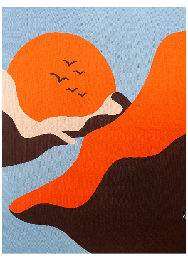 ПЛЕД, в'язаний Абстракція 130см. х 180см., Помаранчевий, RENEL’ Україна